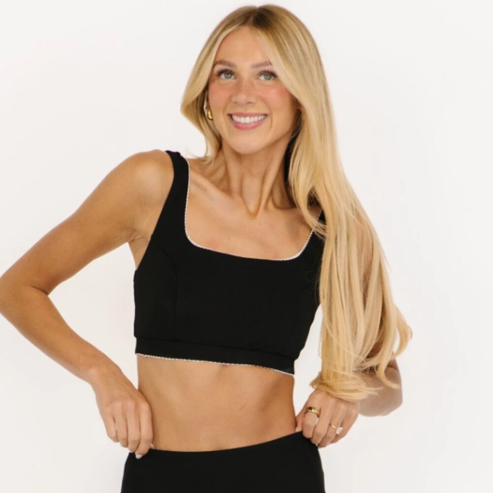 NWT Black and white Scoop Bralette Bikini Bra Top Swimsuit